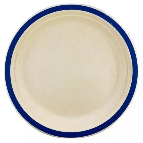 Royal blue Sugarcane Plate 180MM 10pk