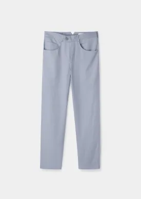 Smoke Blue Cotton Linen Casual Trouser