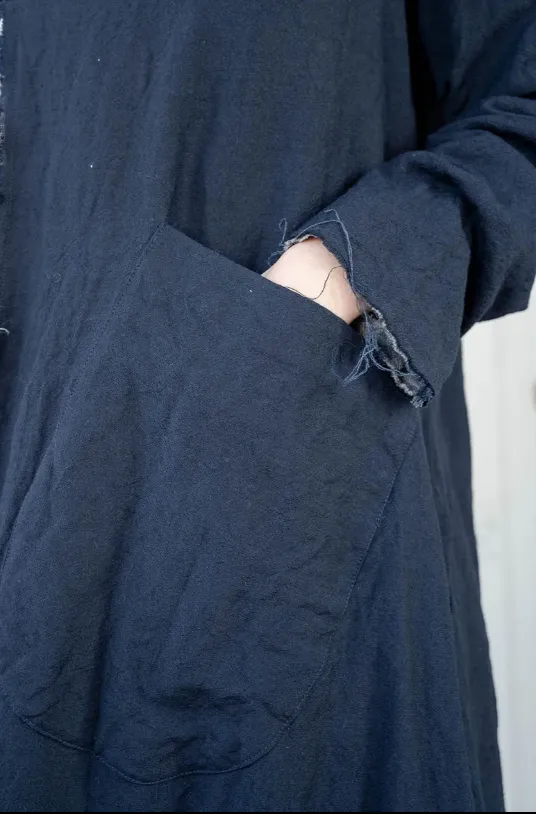 Sula 'Back Pleat' Reversible Coat - Dark Navy LAST ONE Size Small