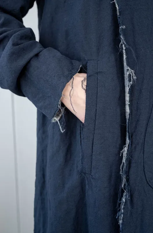 Sula 'Back Pleat' Reversible Coat - Dark Navy LAST ONE Size Small