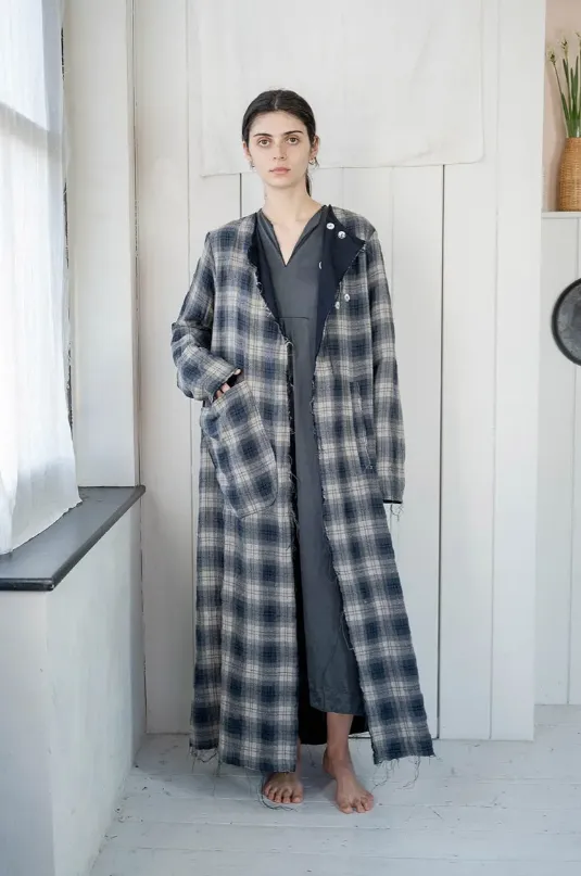 Sula 'Back Pleat' Reversible Coat - Dark Navy LAST ONE Size Small