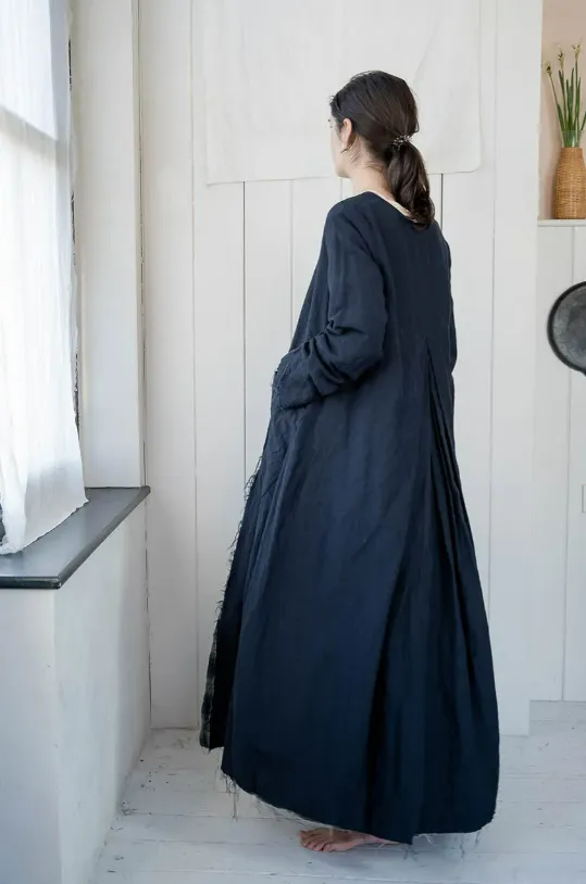 Sula 'Back Pleat' Reversible Coat - Dark Navy LAST ONE Size Small