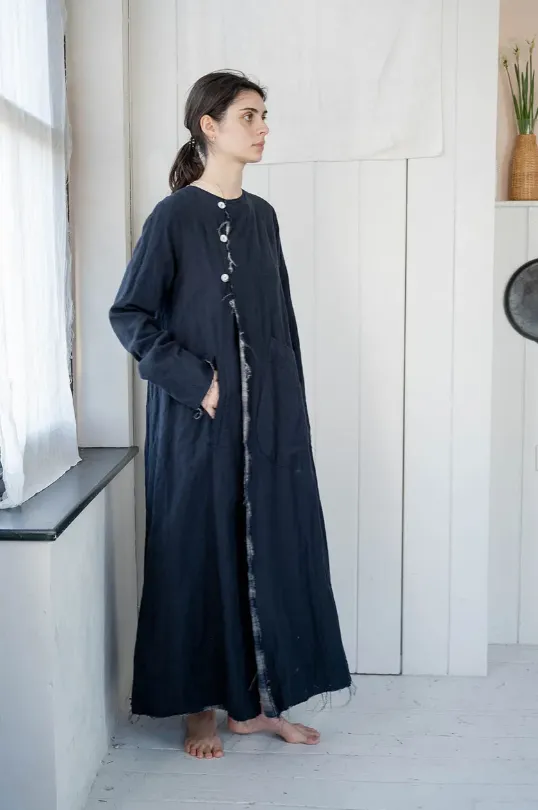 Sula 'Back Pleat' Reversible Coat - Dark Navy LAST ONE Size Small