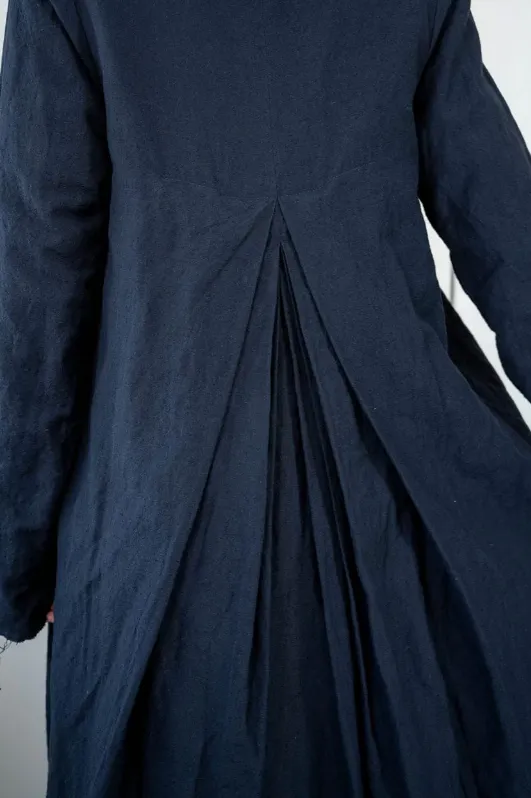 Sula 'Back Pleat' Reversible Coat - Dark Navy LAST ONE Size Small