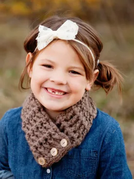Taupe button scarf