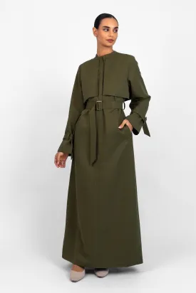 Trench Coat Dress - Khaki Green