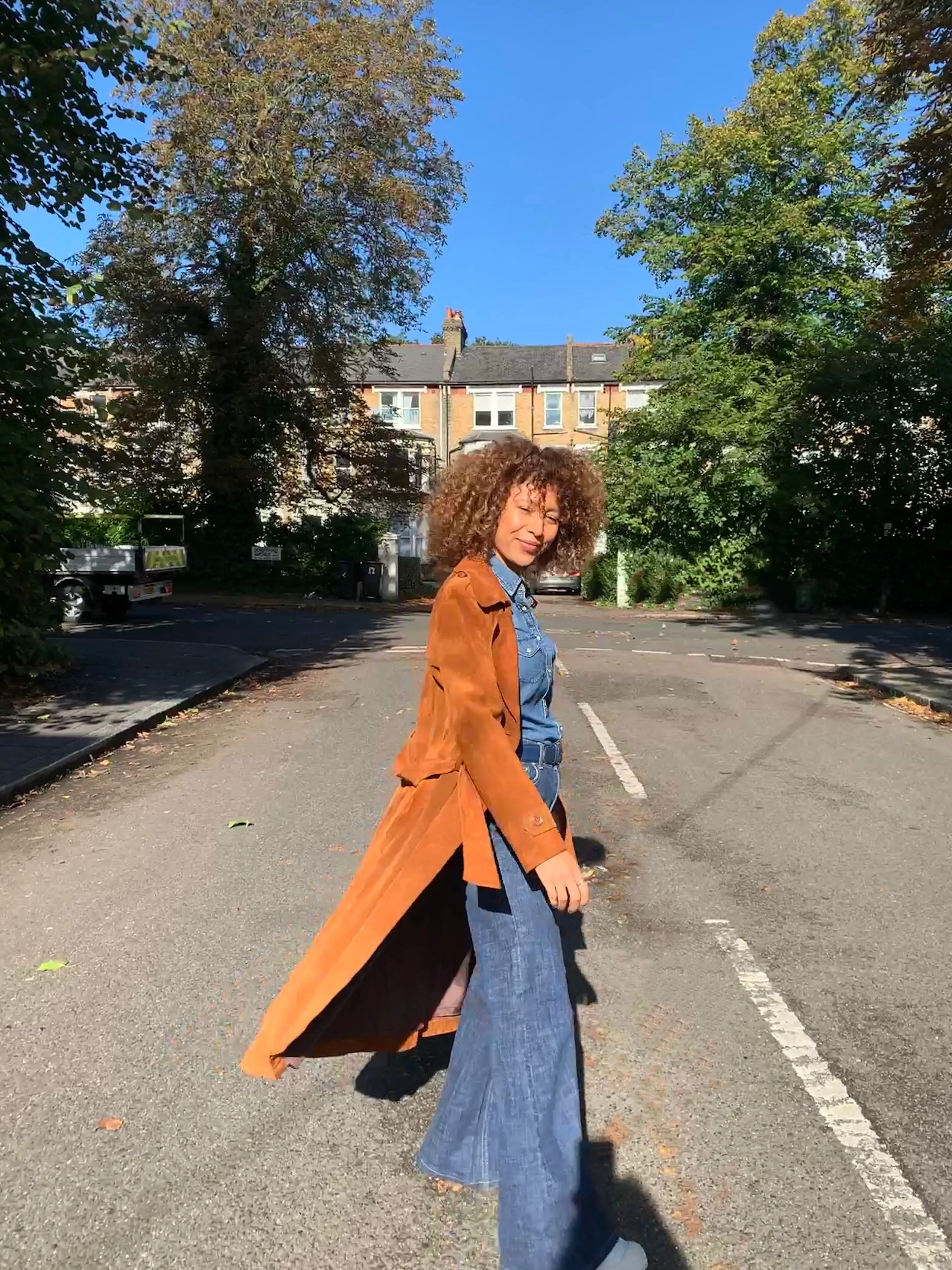 Vintage 1970s suede trench coat