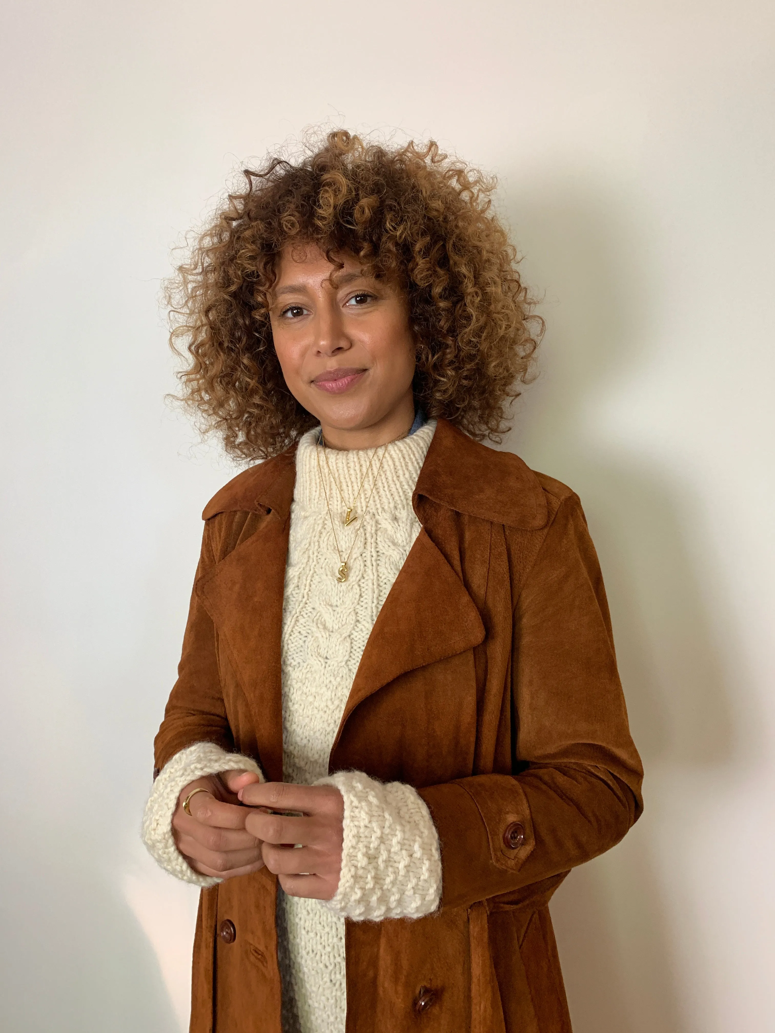 Vintage 1970s suede trench coat