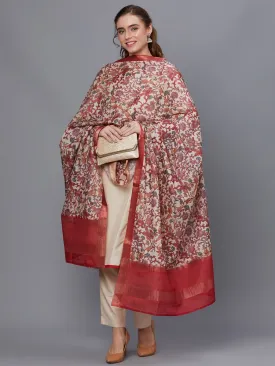 Women Cream Solid Kurta Trouser Dupatta