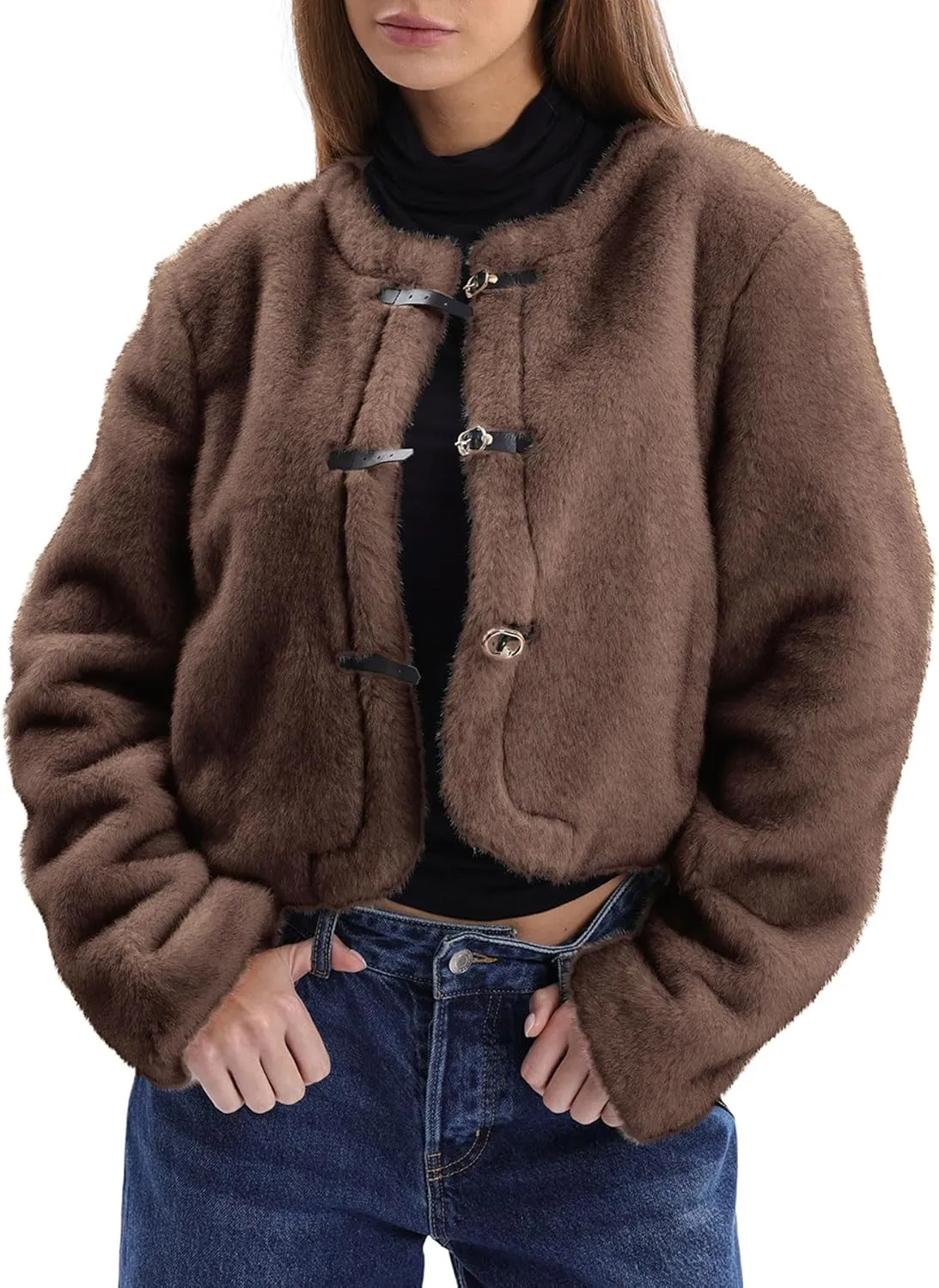 Women's Faux Fur Cropped Coat