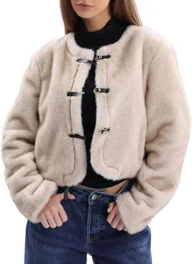 Women's Faux Fur Cropped Coat