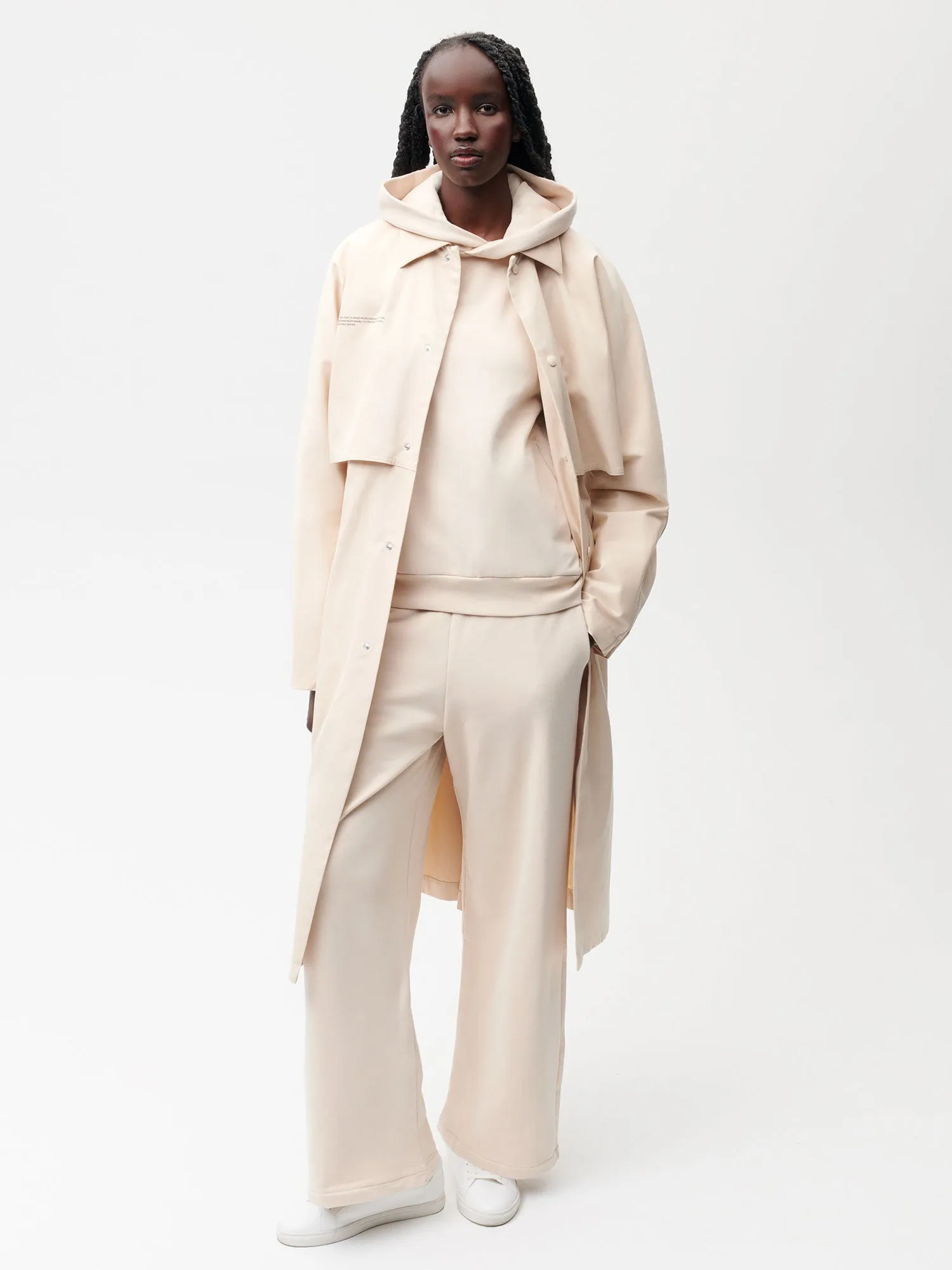 Womens Organic Cotton Trench Coat—sand