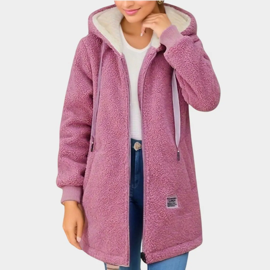 Women's Thickened Fleece Hooded Vest - Winter Lambswool Sweatshirt Coat