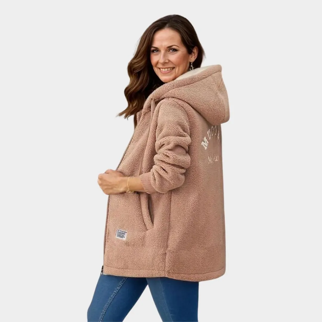 Women's Thickened Fleece Hooded Vest - Winter Lambswool Sweatshirt Coat