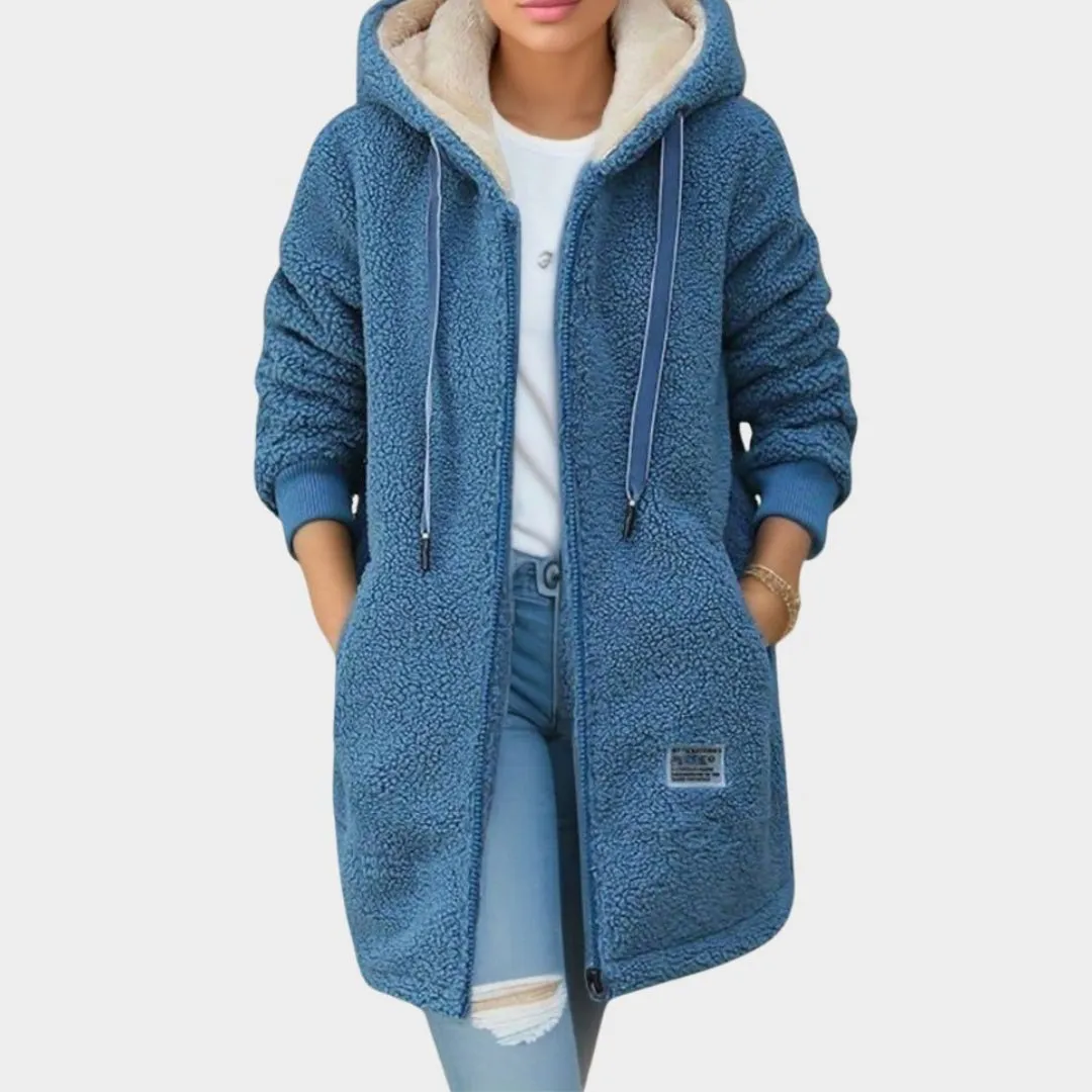Women's Thickened Fleece Hooded Vest - Winter Lambswool Sweatshirt Coat